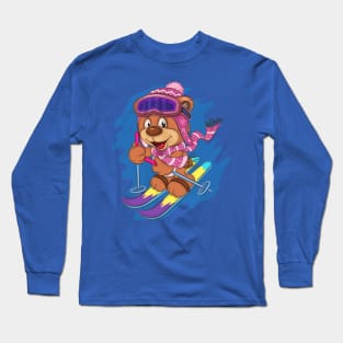 Teddy Bear Skier Long Sleeve T-Shirt